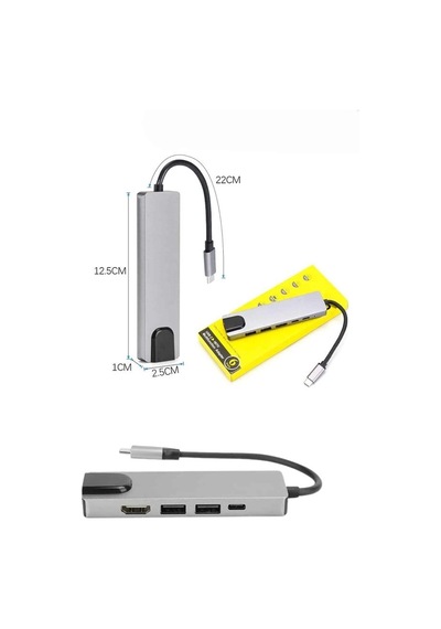 Usb Type-c Hub Dönüştürücü Çevirici Çoklayıcı Macbook Uyumlu Çevirici 8 Portlu Najmaddin