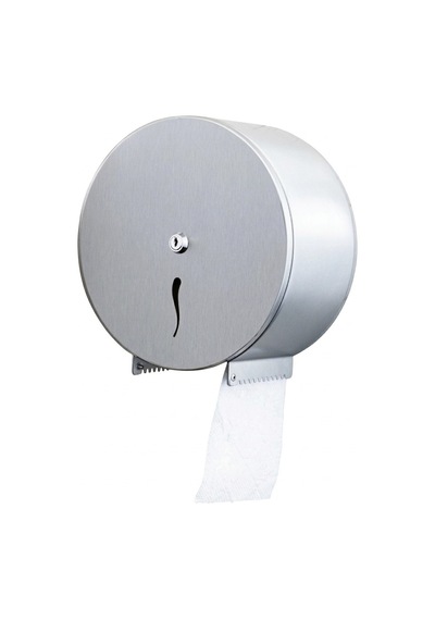 Aqua Bagno Basic Jumbo Tuvalet Kağıtlığı Paslanmaz Çelik Mat Krom Kilitli Dispenser