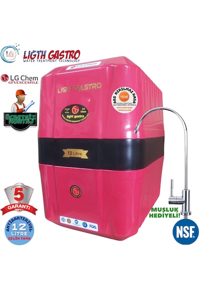 Lightgastro Krmz Shy Montaj Dahil 8lt 7fl 14aşama Su Arıtma Cih