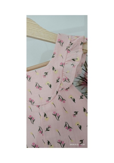 Azra Çiçekli Bebek Tulumu Pembe
