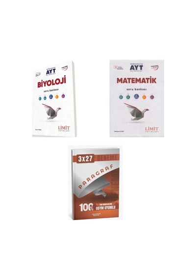 2027 2027 Limit Ayt Biyoloji + Matematik Soru + Anla Kazan Paragraf Deneme 3'lü Set