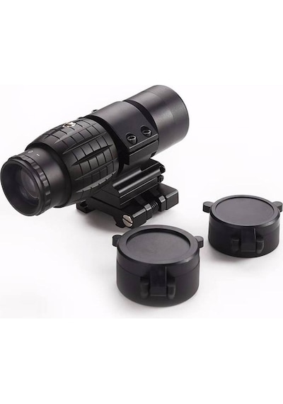 3x Magnifier Reddot Uyumlu Yakınlaştırıcı Dürbün - Katlanır Yaylı Ayaklı Profesyonel Tfek Dürbünü Siyah