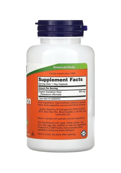 Dandelion Root, 500 Mg, 100 Veg Capsules