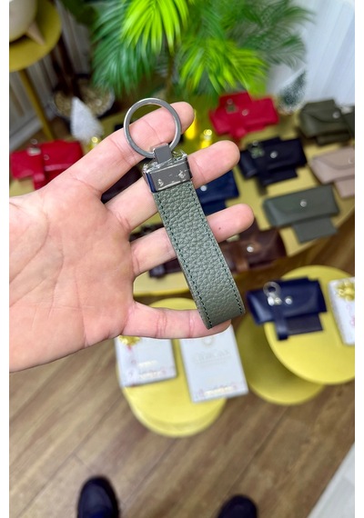 Premium Deri Ruhsat Kılıfı Ve Anahtarlık Seti Yeşil