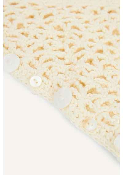 Defacto %100 Pamuk Tığ İşi Örgü Üçgen Bandana I4349ax26smer2 Ekru-er2