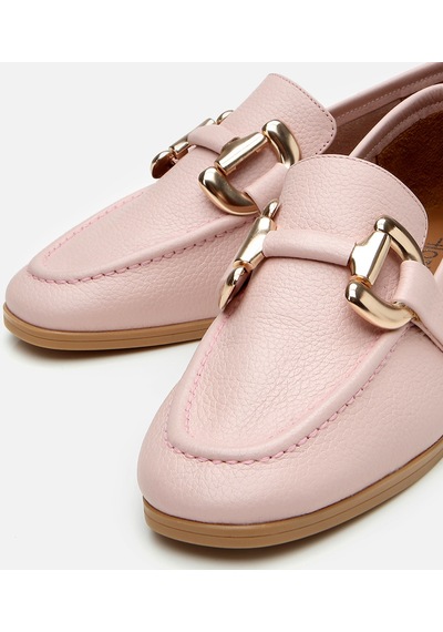 Hotiç Kadın Deri Pembe Tokalı Günlük Loafer