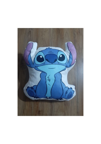 Stitch Desen Şekilli Tasarım Karakter Yastık Mavı
