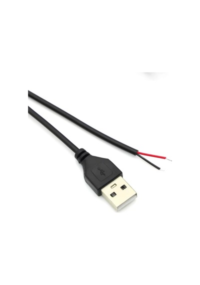2 Amper Swich Li Usb Erkek Kablo 1 Metre Anahtarlı Açık Uçlu Siyah Usb Kablo