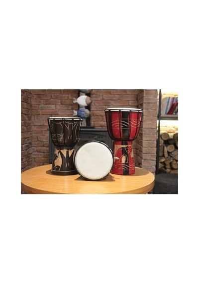 El Yapımı Otantik Djembe Davul, 25 Cm Mahoni Ve Deri