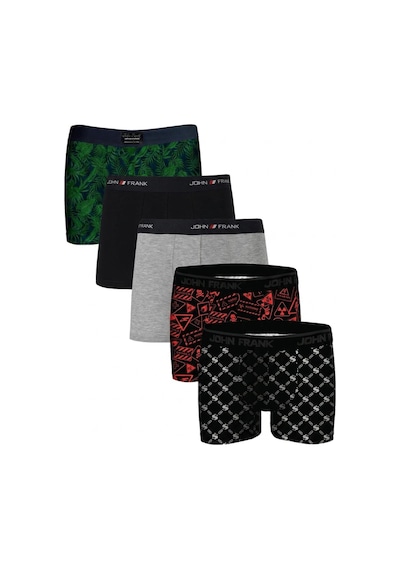 John Frank Logolu Pamuklu 5'li Paket Boxer Erkek Boxer Jfbs5 Yeşil-lacivert-gri-sturuncu-sbeyaz Yeşil-lacivert-gri-sturuncu-sb