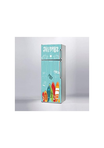 Surfing Temalı Buzdolabı Sticker Kaplama Etiketi 124-Pembe