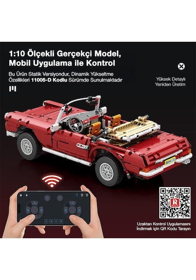 Reobrix Technic 11005 Mercedes Benz 280sl Araba Yaratıcı Yapı Blok Seti Building Blocks - 1578 Parça