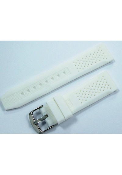 Lacost Model Silikon Saat Kordonu Beyaz 22Mm Slikon Saat Kayışı