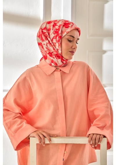 Silk Home Velora Eşarp 161001-39 Taş, Ekru, Somon, Narçiçeği