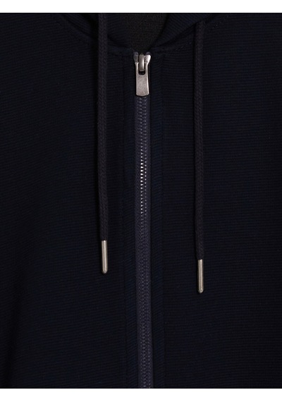 Lcwaıkıkı Classic Lacivert Kapüşonlu Erkek Fermuarlı Sweatshirt