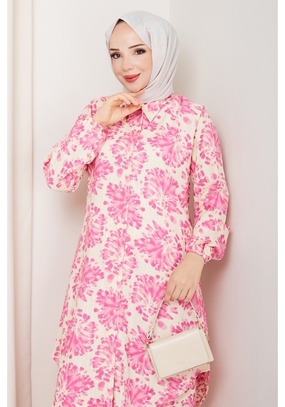 Bestenur Telya Dokuma Viskon İkili Takım 1578 - Pembe Pembe
