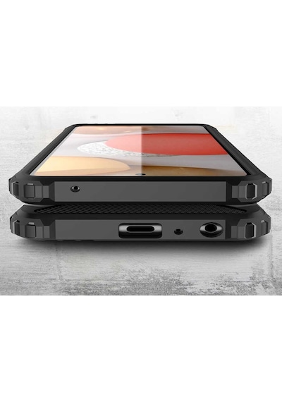 Noktaks - Samsung Galaxy Uyumlu A52 / A52s - Kılıf Çift Katman Zırh Tank Crash Military Kapak - Gold
