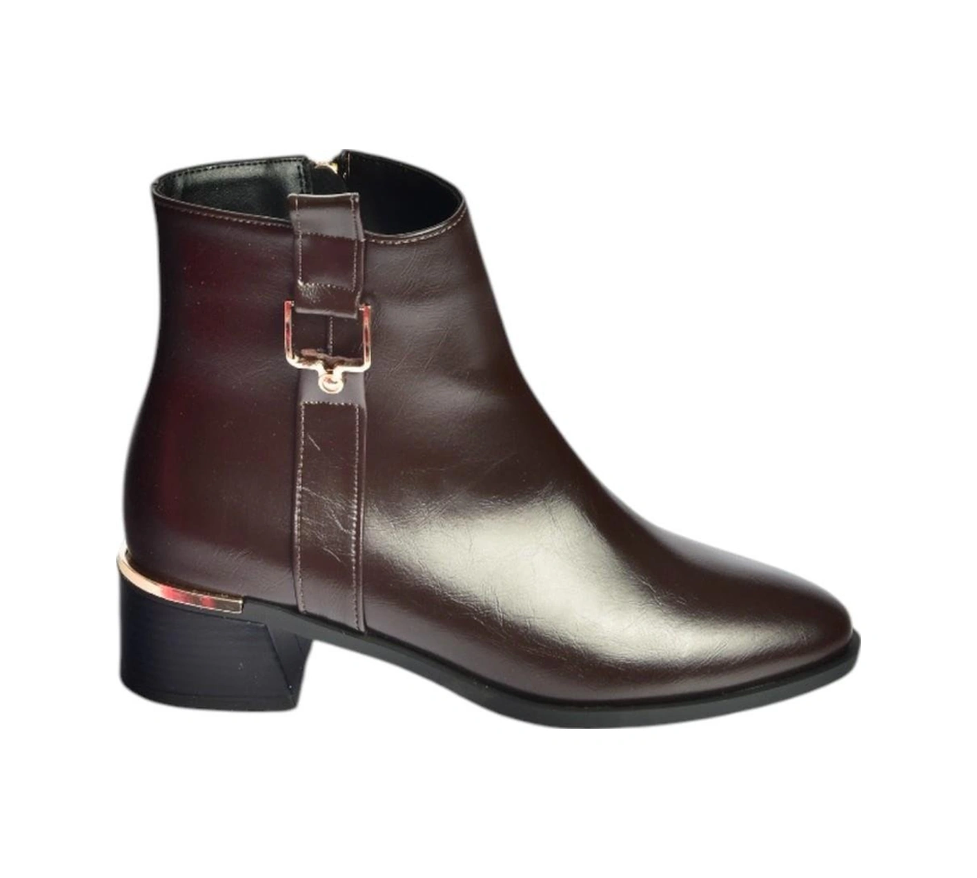 Fox Shoes V518978809 Kahverengi Alçak Topuklu Kadın Bot Kahverengi-suni Deri