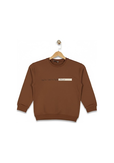 Baglan Erkek Çocuk Önü Baskılı Sweatshirt Bgl-st05235 Açık Kahverengi