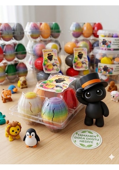 Uyanık3d Ugos Serisi - Sürpriz Mini Figür Yumurtası 6'lı Set - Doğa Dostu Oyuncak Koleksiyonu Hayvan