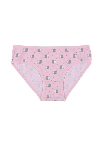 Koza İç Giyim Kız Çocuk 6'lı Desenli Slip 1050-01 Pembe - Beyaz