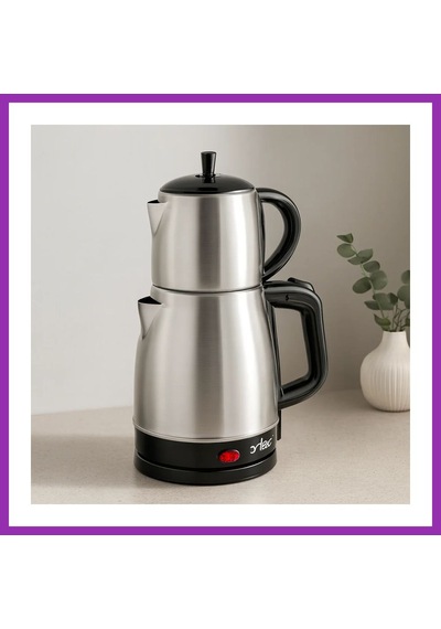 Bezos 2in1 Çaycı & Kettle Elektrikli Çay Makinesi 1.7l + 0.7l Çelik Bty