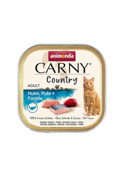 Animonda Carny Country Tavuklu Hindili Ve Alabalıklı Yetişkin Kedi Konservesi 100 Gr 128-20068.01