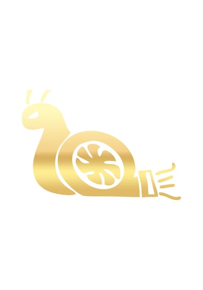 Salyangoz Araba Sticker 17x17 Cm Gold