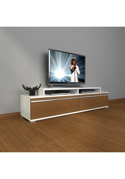 Decoraktiv Ekoflex 4 Mdf Tv Ünitesi Tv Sehpası - Beyaz Ceviz Beyaz - Ceviz