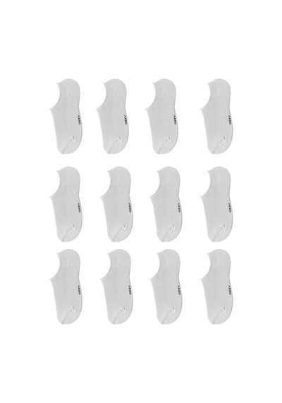 Ozzy Socks 12 Çift Beyaz Dikişsiz Kadın Bambu Görünmez Sneaker Spor Ayakkabı Çorabı Beyaz