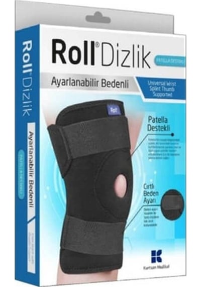 Roll Patella Destekli Ayarlanabilir Bedenli Cırtlı Dizlik