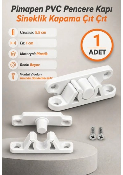 Pimapen Sineklik Çıtçıtı 2 Adet Sineklik Klipsi Pvc Pencere Tutucu Aparat Seti -