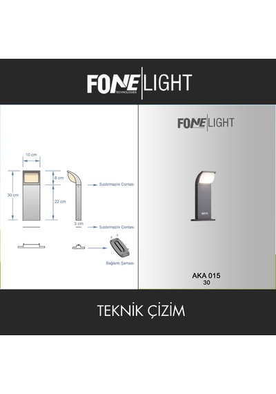 Fonelight Naja 30 Cm Led Bahçe Bollard Aydınlatma Direği Antrasit Alüminyum Ip65 Peyzaj Yürüyüş Yolu Aydınlatması 9w 3000k