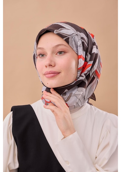 Silk Home Olinda İpek Eşarp 47003-01 Soluk Siyah, Kırmızı, Gri, Füme, Beyaz