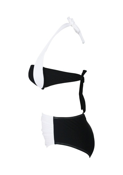 Angelsin Kaplı Siyah Beyaz Tasarım Bikini (402449890)