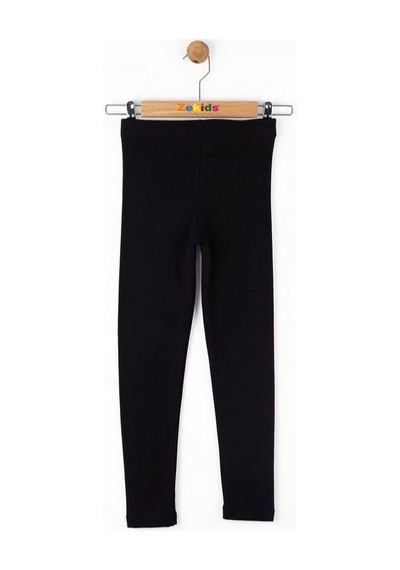 Zekids Kız Çocuk Pamuklu Basic Tayt-16147 SiYAH