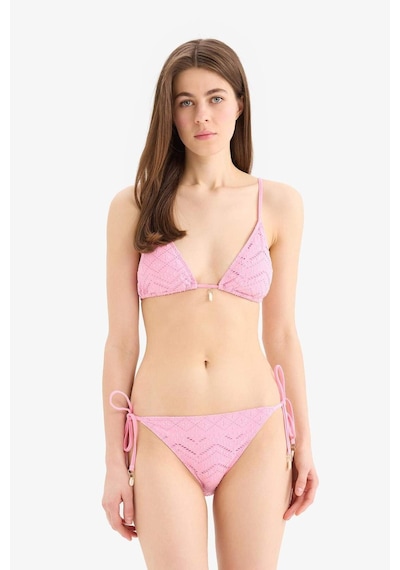 Defacto Regular Fit Nakışlı Brode Üçgen Bikini Üstü B6894AX25SM Pembe