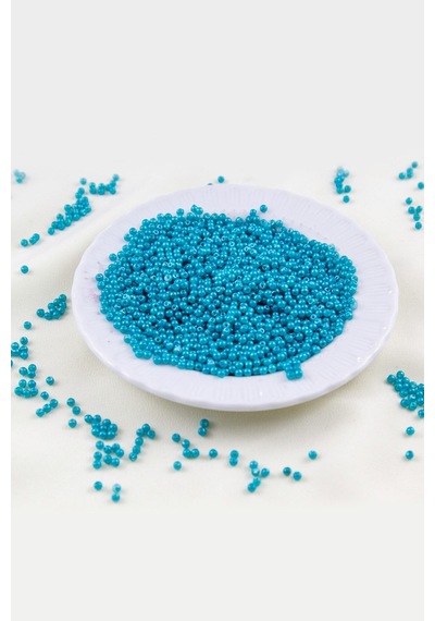 Turkuaz 3 Mm Plastik İnci Boncuk Takı Aksesuar Malzemesi 25 Gr