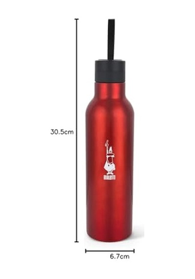 Şişe - 500ml - Kırmızı Renk - Paslanmaz Çelik - Çift Katmanlı - 12 Saat 24 Saat Soğuk Tutar - Hava Geçirmez Vi Çok Renkli