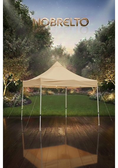 Nobrelto 3x3 Metre Ekstra Güçlendirilmiş Profil Çardak - 1.2mm Et Bej