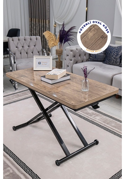 Home Üst Tabla Mdf Antiklayt Oval Köşe Alt Ayak Siyah