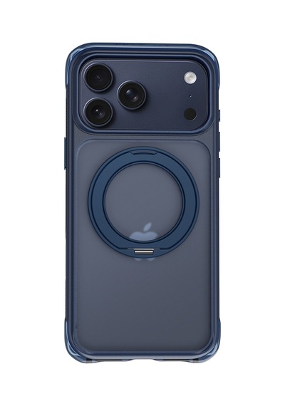 Apple iPhone Uyumlu 18 Pro Kılıf Wiwu Ag-203 Aeroguard Ultra Serisi M-safeli Airbag Standlı Kapak Lacivert