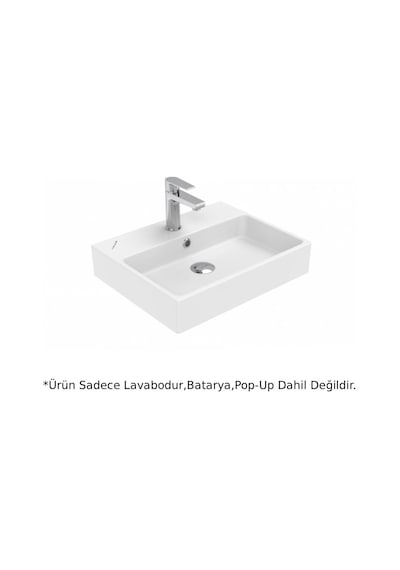 Creavit NX242 Next Tezgah Üstü Kare Lavabo Beyaz 40 x 50 CM