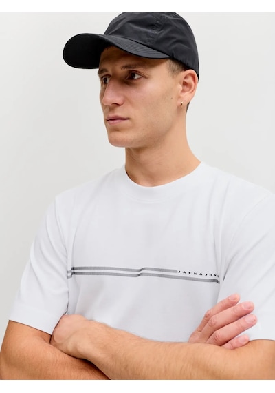 Jack & Jones Jack&jones Jcofusion Chest Brand Tee Ss Erkek T-shirt 12289936 Beyaz