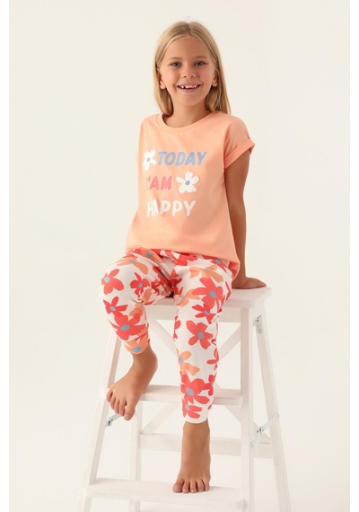 Rolypoly Today Somon Kız Çocuk Pijama Takımı 5274-43138 Somon