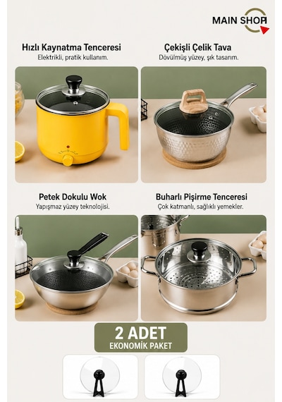 Mainshop 2 Adet Dikey Tasarım Tencere Tava Kapağı Tutma Kolu Isıya Dayanıklı M-1056