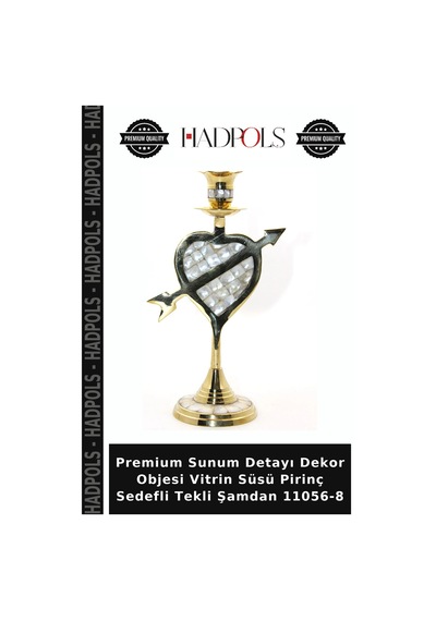 Premium Sunum Detayı Dekor Objesi Vitrin Süsü Pirinç Sedefli Tekli Şamdan 11056-8