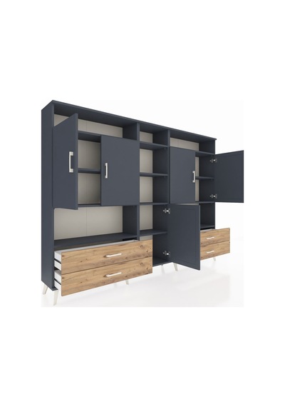 Arges Dolap 12 Raflı 4 Çekmeceli 5 Kapaklı 220x30x163 Antrasit-antrasit/çam Antrasıt/atlas Çam - Antrasıt Arges Dolap 12 Raflı 4 Çekmeceli 5 Kapaklı 220x30x163 Antrasit-antrasit/çam Antrasıt/atlas Çam - Antrasıt