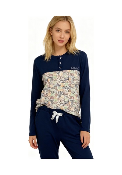 Bonbon Kadın Pamuklu 3 Adet 2'li Pijama Takımı Bb2217 Desenli