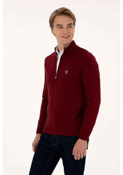 U.s. Polo Assn. Erkek Bordo Hırka Triko 50307800-vr014 Bordo